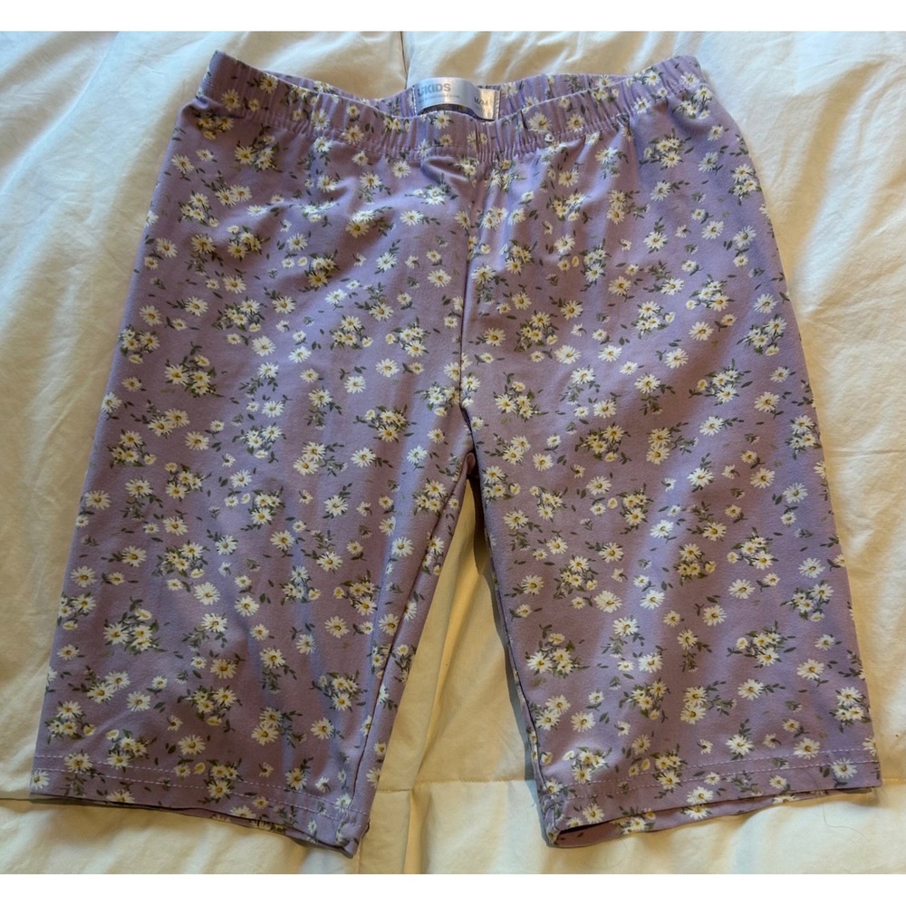 UKIDS Floral Bike Shorts Girls Lavender Daisy Print Casual‎ Cute Size M/M